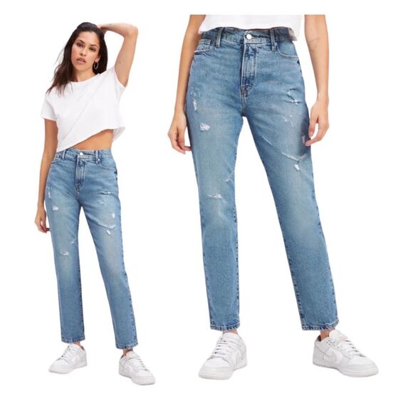 Good American Denim - Good American Good Classic Distressed Hi-Rise Jeans GC062T Size 10/30